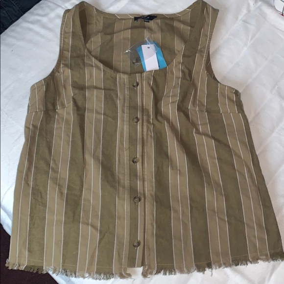 Green stripped tank top - Picture 1 of 1